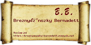 Breznyánszky Bernadett névjegykártya